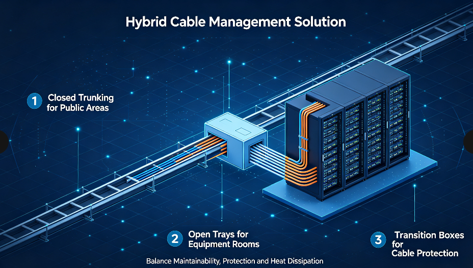Hybrid Open & Closed Cable Management Solution Diagram Hybrid Open & Closed Cable Management Solution Diagram