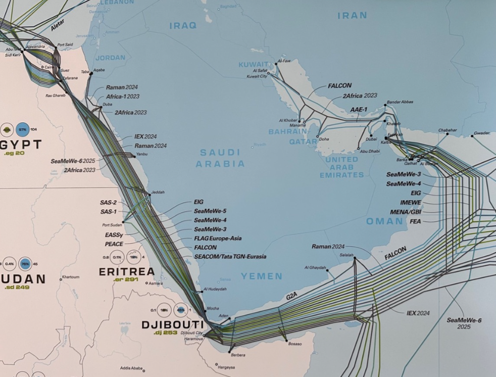 Submarine cable landing station map